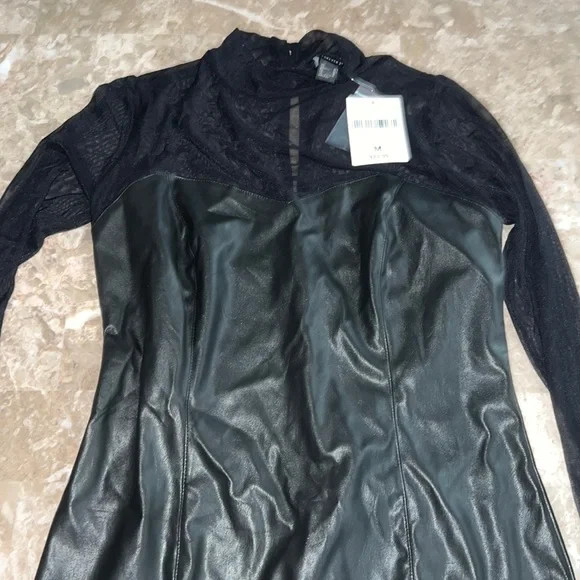 Forever 21 Leather dress with sheer sleeves - Picture 5 of 7